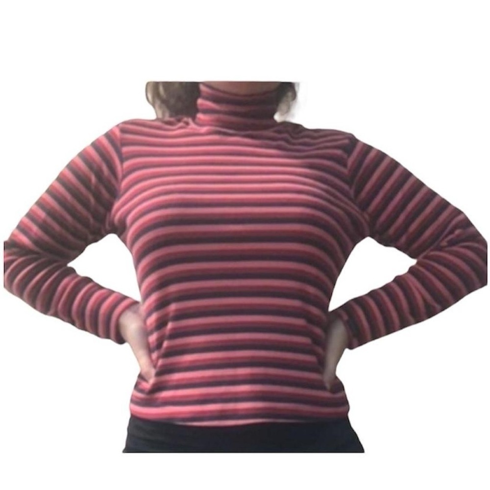 Vintage Y2K Striped Columbia Turtleneck